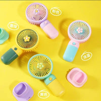 Mini Handheld Fan Green Yellow USB Rechargeable 1.5W image 2 PanguDeals Pakistan