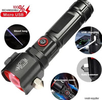 Rechargeable LED Torch Light Black Aluminum 8800mAh image 1 PanguDeals Pakistan