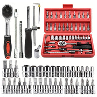 46-Piece Socket Wrench Tool Set Stainless Steel Red Case image 3 PanguDeals Pakistan