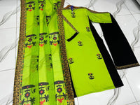 Green Printed 3-Piece Women Suit Swiss Lawn Medium to Large image 3 PanguDeals Pakistan