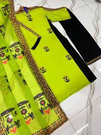 Green Printed 3-Piece Women Suit Swiss Lawn Medium to Large image 4 PanguDeals Pakistan