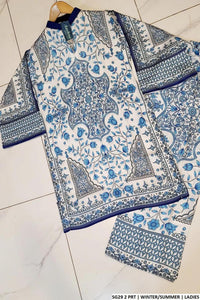 Blue Printed Swiss Lawn 2-Piece Women Co-Ord Set image 3 PanguDeals Pakistan