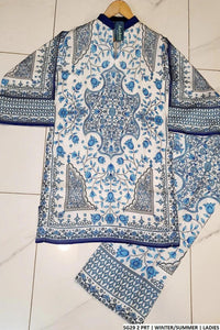 Blue Printed Swiss Lawn 2-Piece Women Co-Ord Set image 4 PanguDeals Pakistan