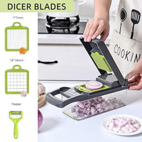 Black & Green Manual Food Chopper ABS Plastic Kitchen Tool image 3 PanguDeals Pakistan