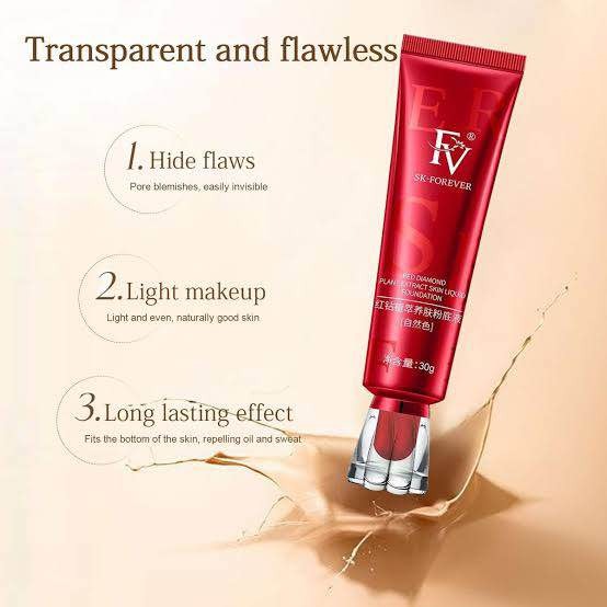 FV Foundation Waterproof With Medium Coverage, Oil-free & Long Lasting