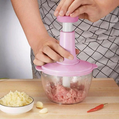 Pink Manual Food Chopper for Garlic Onion Vegetables image 1 PanguDeals Pakistan