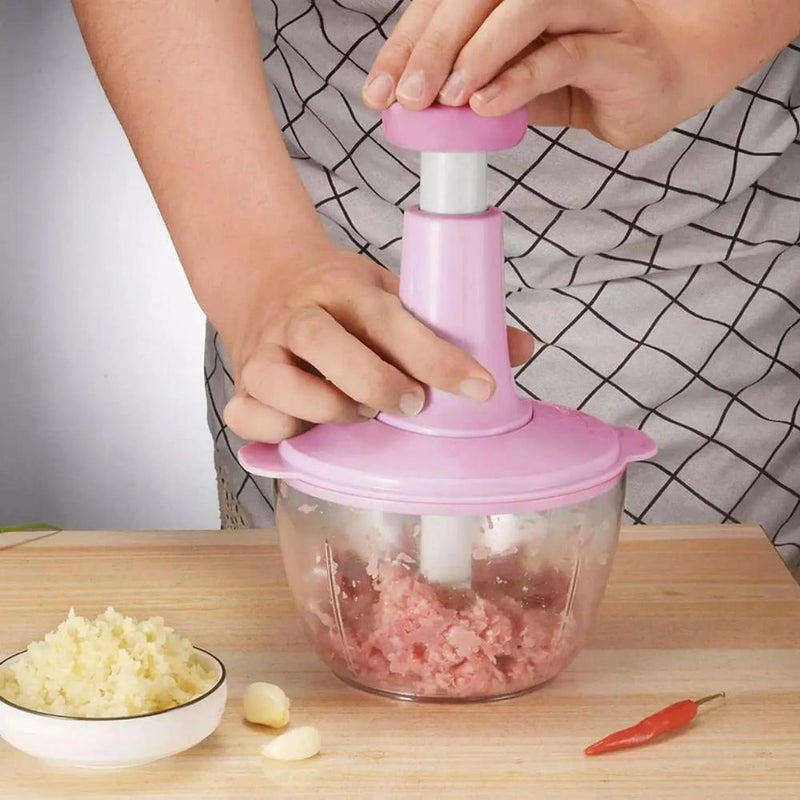 Pink Manual Food Chopper for Garlic Onion Vegetables image 1 PanguDeals Pakistan