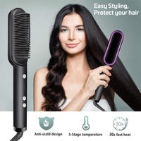 Corded Electric Hair Straightener Black Purple ABS image 1 PanguDeals Pakistan
