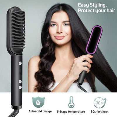 Corded Electric Hair Straightener Black Purple ABS image 1 PanguDeals Pakistan