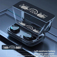 M10 Digital Display Earbuds Black ABS Sweat Resistant image 3 PanguDeals Pakistan