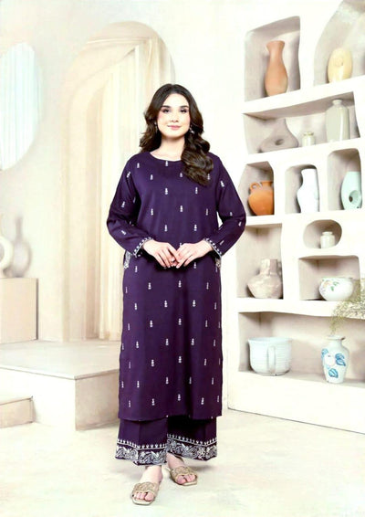 Purple Embroidered 2-Piece Women's Lawn Suit for Weddings & Parties image 1 PanguDeals Pakistan