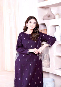 Purple Embroidered 2-Piece Women's Lawn Suit for Weddings & Parties image 2 PanguDeals Pakistan