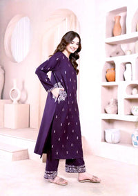 Purple Embroidered 2-Piece Women's Lawn Suit for Weddings & Parties image 3 PanguDeals Pakistan