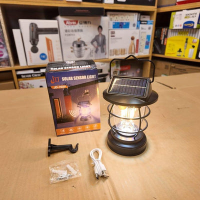 Solar Motion Sensor Lamp Black ABS Outdoor image 1 PanguDeals Pakistan