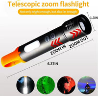 Rechargeable LED Torch Light Black Orange Dual Switch 127g image 3 PanguDeals Pakistan