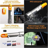 Rechargeable LED Torch Light Black Orange Dual Switch 127g image 4 PanguDeals Pakistan