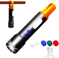 Rechargeable LED Torch Light Black Orange Dual Switch 127g image 5 PanguDeals Pakistan