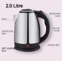 Electric Kettle Stainless Steel 2.0L Auto Off image 5 PanguDeals Pakistan