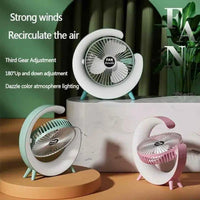 RGB Desktop Fan with 180° Swing Head, ABS Plastic, Lightweight & Stylish image 2 PanguDeals Pakistan