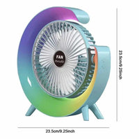 RGB Desktop Fan with 180° Swing Head, ABS Plastic, Lightweight & Stylish image 5 PanguDeals Pakistan