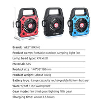 Rechargeable Outdoor Fan with Night Light & Handle image 2 PanguDeals Pakistan