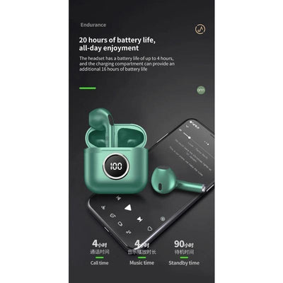 Premium Quality Green Bluetooth Earbuds with IPX4 Waterproof image 1 PanguDeals Pakistan