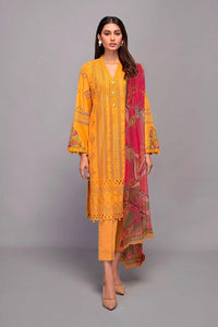 Mustard Chikankari Lawn Suit with Silk Dupatta for Eid image 2 PanguDeals Pakistan