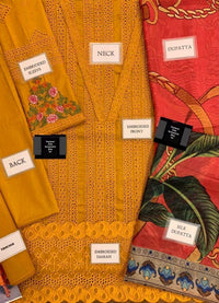 Mustard Chikankari Lawn Suit with Silk Dupatta for Eid image 3 PanguDeals Pakistan