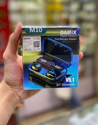 DAMIX M10 Wireless Earbuds Blue Gold V5.1 image 1 PanguDeals Pakistan