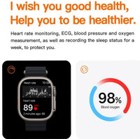 T10 Ultra 2 Smart Watch Orange Silicone Bluetooth 5 Fitness Tracker image 5 PanguDeals Pakistan