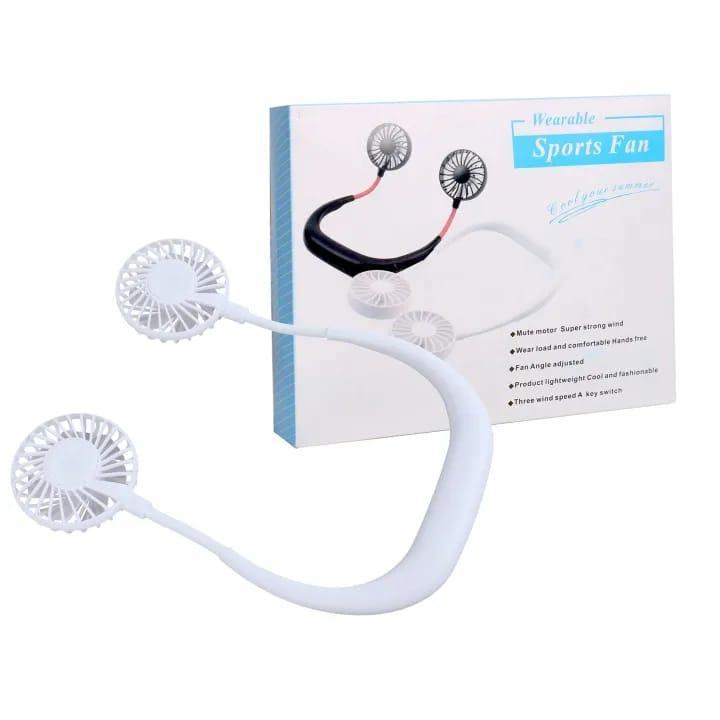 Portable Neck Fan with 2 Fans & 2 Pads image 1 PanguDeals Pakistan