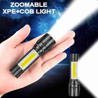 Mini Rechargeable LED Flashlight Black 500mAh Portable image 3 PanguDeals Pakistan