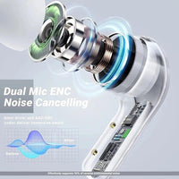 Wireless Noise-Cancelling Earbuds Black Transparent Bluetooth 5.3 image 2 PanguDeals Pakistan