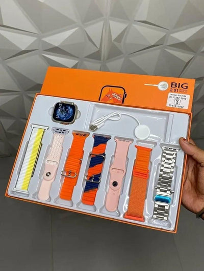 Smartwatch with 6 Straps Multicolor Silicone Metal Pakistan image 1 PanguDeals Pakistan