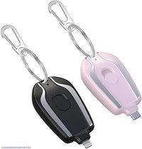 Black Keychain Power Bank with USB-C & Lightning Ports image 5 PanguDeals Pakistan