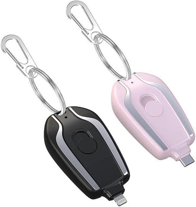 Black Keychain Power Bank with USB-C & Lightning Ports image 1 PanguDeals Pakistan