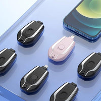 Black Keychain Power Bank with USB-C & Lightning Ports image 3 PanguDeals Pakistan