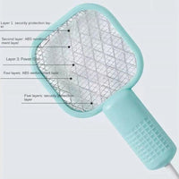 Electric Mosquito Swatter White ABS Lightweight 1 Pc
