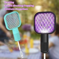 Electric Mosquito Swatter White ABS Lightweight 1 Pc