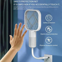 Electric Mosquito Swatter White ABS Lightweight 1 Pc