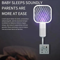 Electric Mosquito Swatter White ABS Lightweight 1 Pc