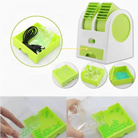 Battery Operated Mini AC with Ice Tray, Green White, 2.5W image 1 PanguDeals Pakistan
